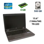 Ноутбук HP ProBook 6560b / 15.6" (1366x768) TN / Intel Core i3-2310M (2 (4) ядра по 2.1 GHz) / 4 GB DDR3 / 500 GB HDD / Intel HD Graphics 3000 / DVD-ROM / VGA б/в