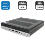 Неттоп HP EliteDesk 800 G4 Desktop Mini USFF / Intel Core i5-8500 (6 ядер по 3-4.1 GHz) / 8 GB DDR4 / 128 GB SSD /UHD Graphics 630 / DisplayPort  б/в