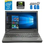 Ноутбук Lenovo ThinkPad T540p / 15.6" (1920x1080) TN / Intel Core i7-4810MQ (4 (8) ядра по 2.8 - 3.8 GHz) / 8 GB DDR3 / 256 GB SSD / nVidia GeForce GT 730M, 1 GB GDDR3, 64-bit / WebCam / HDMI б/в