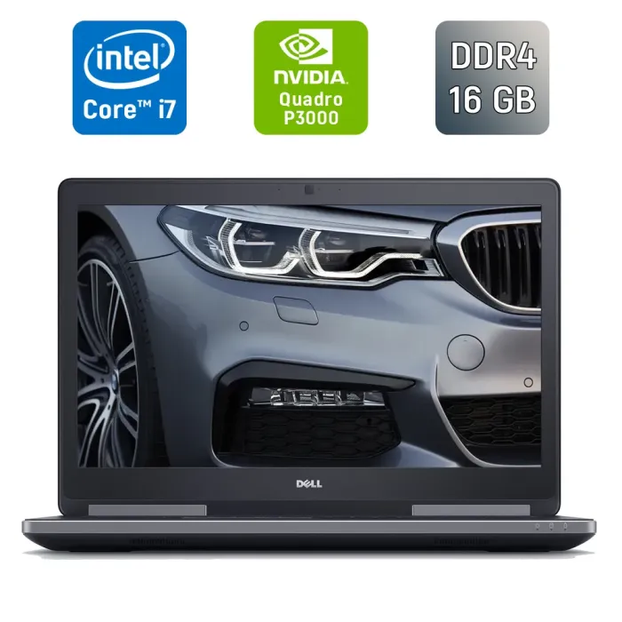 Мобільна робоча станція Dell Precision 7720 / 17,3" (1920x1080) IPS / Intel Core i7-6820HQ (4 (8) ядра по 2,7 - 3,6 ГГц) / 16 ГБ DDR4 / 512 ГБ SSD / nVidia Quadro P3000, 6 ГБ GDDR5, 192-біт / HDMI / WebCam б/в - зображення 1