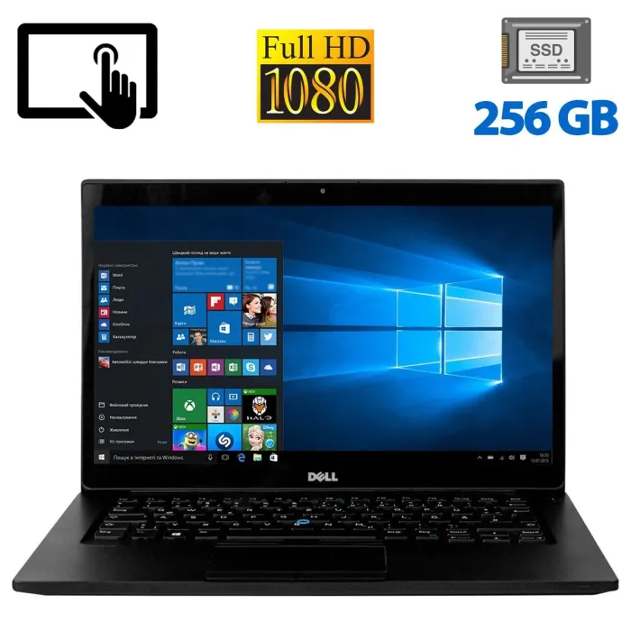 Ультрабук Dell Latitude 7480 / 14" (1920x1080) IPS Touch / Intel Core i5-7300U (2 (4) ядра по 2.6 - 3.5 GHz) / 8 GB DDR4 / 256 GB SSD / Intel HD Graphics 620 / WebCam / HDMI б/в - зображення 1