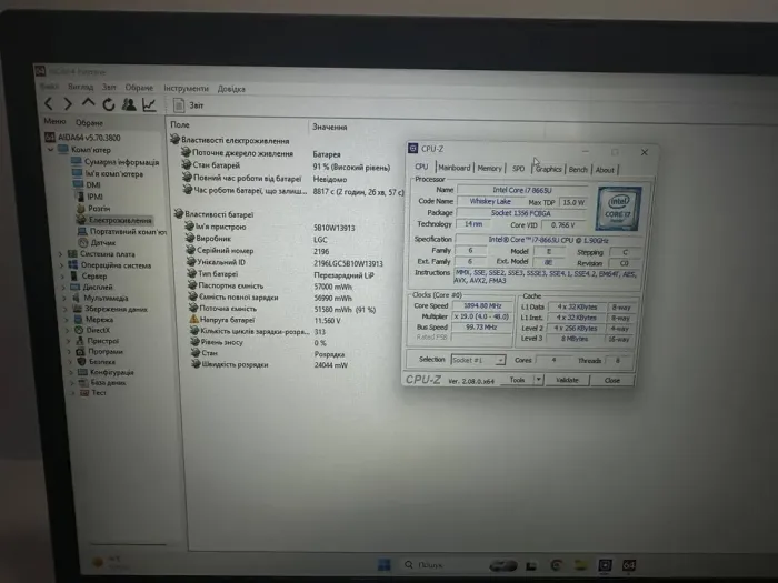 Ультрабук Lenovo ThinkPad T590 / 15.6" (1920x1080) IPS / Intel Core i7-8665U (4 (8) ядра по 1.9 - 4.8 GHz) / 16 GB DDR4 / 256 GB SSD / nVidia GeForce MX250, 2 GB GDDR5, 64-bit / WebCam / Win 11 б/в - зображення 8