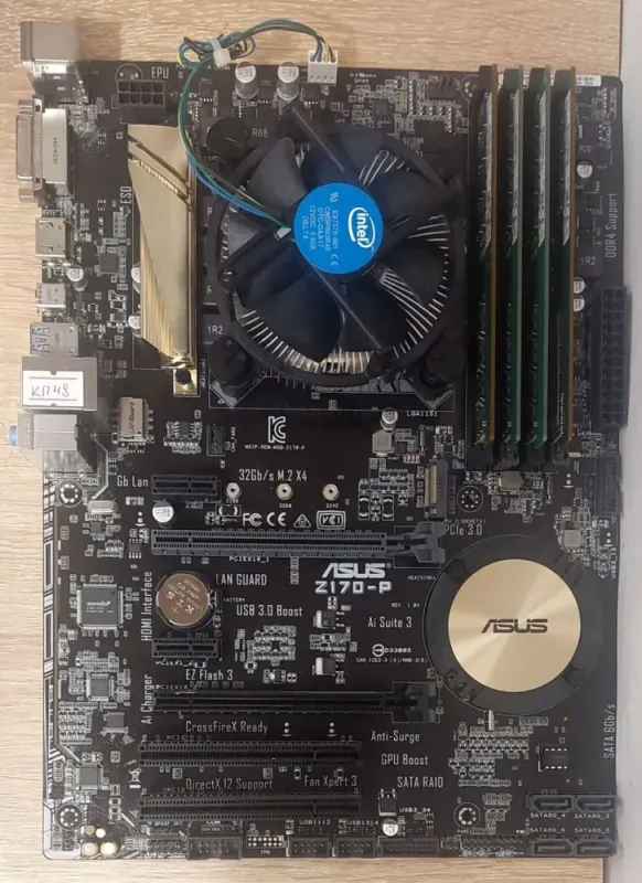 Комплект: материнська плата Asus Z170-P / LGA1151 / Intel Core i7-6700 (4 (8) ядра по 3,4 - 4,0 ГГц) / 32 ГБ DDR4 / Intel HD Graphics 530 + Кулер б/в - зображення 3