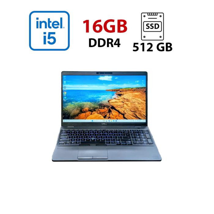 Ультрабук Б-клас Dell Latitude 5501 / 15.6" (1920x1080) IPS / Intel Core i5-9300H (4 (8) ядра по 2.4 - 4.1 GHz) / 16 GB DDR4 / 512 GB SSD / Intel UHD Graphics 630 / WebCam  б/в - изображение 1