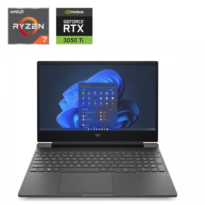 Ігровий ноутбук HP Victus 15-fb0028nr / 15.6" (1920x1080) IPS / AMD Ryzen 7 5800H (8 (16) ядер по 3.2 - 4.4 GHz) / 16 GB DDR4 / 480 GB SSD / nVidia GeForce RTX 3050 Ti, 4 GB GDDR6, 128-bit / WebCam б/в - зображення 1