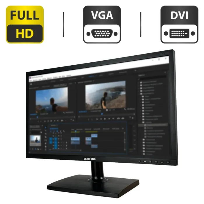 Монітор Samsung S22C200B Black / 22" (1920x1080) TN+film / VGA, DVI / VESA 100x100 б/в - зображення 1