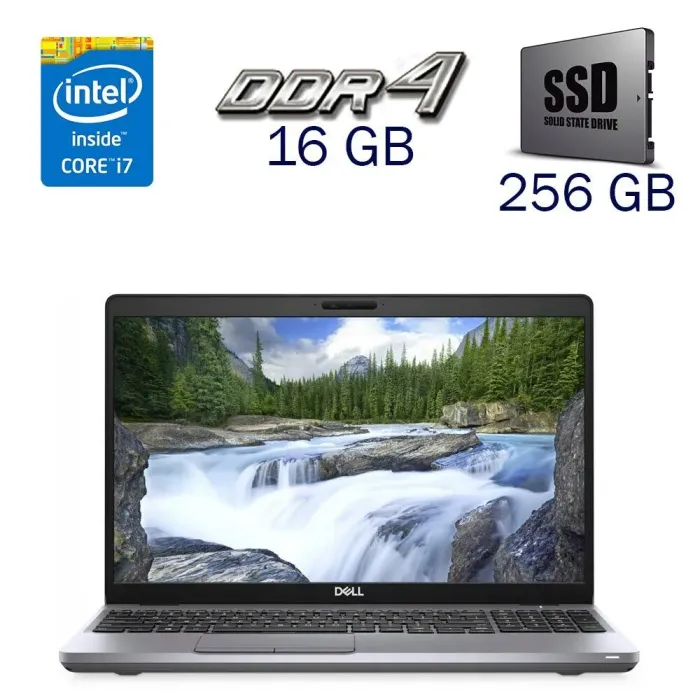 Ультрабук Dell Latitude 5510 / 15.6" (1920x1080) IPS / Intel Core i7-10810U (6 (12) ядер по 1.1 - 4.9 GHz) / 16 GB DDR4 / 256 GB SSD / Intel UHD Graphics for 10th Generation / WebCam б/в - зображення 1