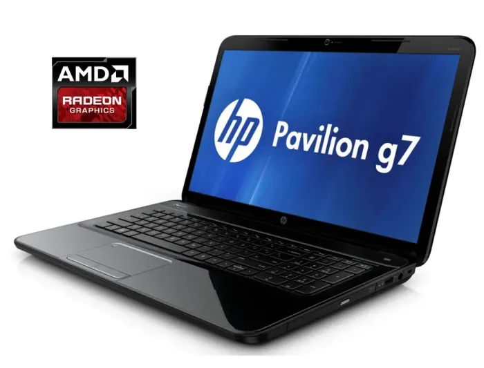 Ноутбук HP Pavilion G7/17.3" (1600x900) TN/AMD Phenom II X2 N660 (2 ядра по 3.0 GHz)/4 GB DDR3/128 GB SSD/AMD Radeon HD 7400M, 1 GB GDDR3, 64-bit / WebCam / Win 10 Pro / АКБ не тримає б/в - зображення 1