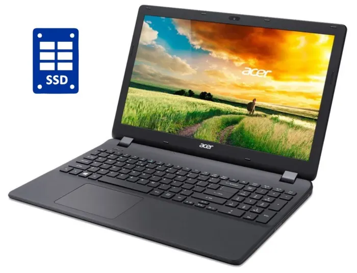 Ноутбук Б-клас Acer Aspire ES1-512 / 15.6" (1366x768) TN / Intel Pentium N3540 (4 ядра по 2.16 - 2.66 GHz) / 8 GB DDR3 / 120 GB SSD / Intel HD Graphics / WebCam / DVD-RW / Win 10 Home б/в - зображення 1