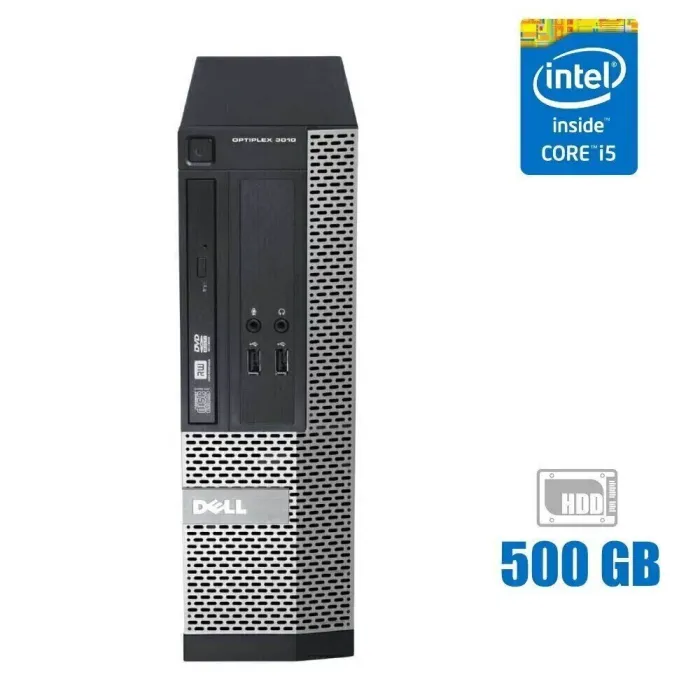 Комп'ютер Dell OptiPlex 3010 SFF / Intel Core i5-3470 (4 ядра по 3.2-3.6 GHz) / 8GB DDR3 / 500GB HDD / HD Graphics 2500 / DVD-ROM / Win 10 б/в - зображення 1