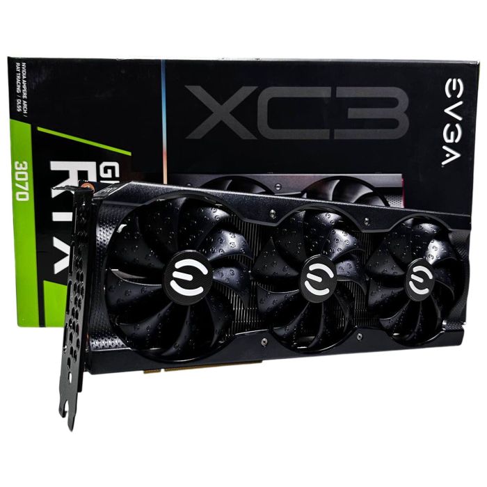 Дискретна відеокарта EVGA GeForce RTX 3070 XC3 Ultra Gaming, 8 GB GDDR6, 256-bit / 1x HDMI, 3x DisplayPort / Коробка / (08G-P5-3755-KR) б/в - зображення 1