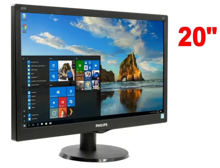 Монітор Б-клас Philips 203V / 20" (1600x900) TN / 1x VGA / VESA 100x100 / Кабелі в комплекті б/в - зображення 1