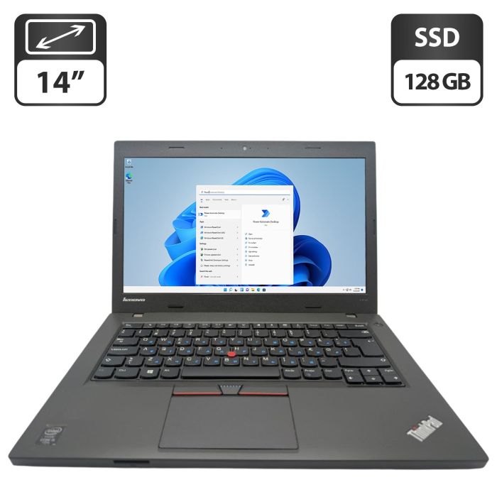 Ноутбук Lenovo ThinkPad L450 / 14" (1600x900) TN / Intel Core i5-4300U (2 (4) ядра по 1.9 - 2.9 GHz) / 8 GB DDR3 / 128 GB SSD / Intel HD Graphics 4400 / WebCam б/в - зображення 1