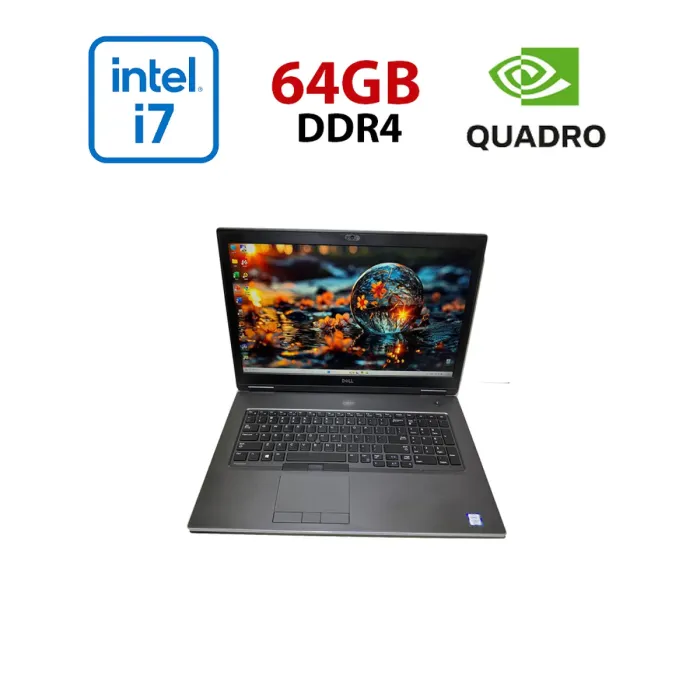 Мобільна робоча станція Dell Precision 7740 / 17,3" (1920x1080) IPS / Intel Core i7-9750H (6 (12) ядер по 2,6 - 4,5 ГГц) / 64 ГБ DDR4 / 1000 ГБ SSD / nVidia Quadro RTX 4000, 8 ГБ GDDR6, 256-біт / HDMI / WebCam б/в - зображення 1