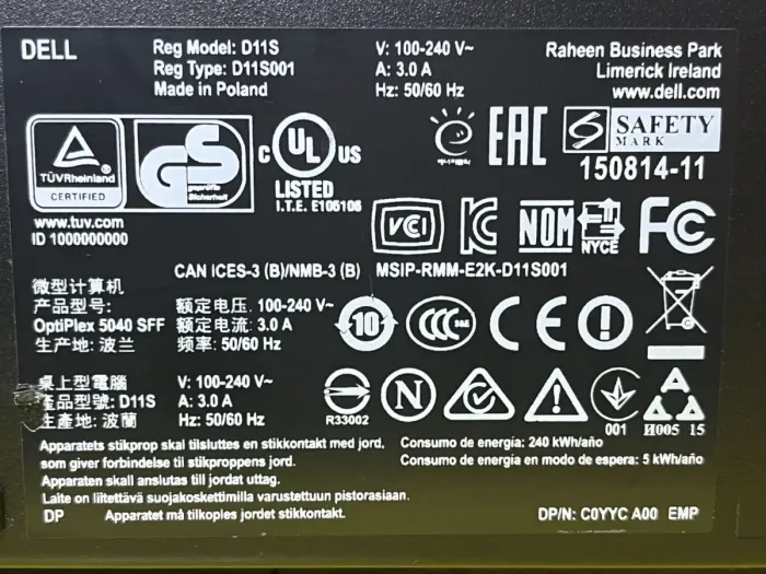 Комп'ютер Dell OptiPlex 5040 SFF / Intel Core i7-6700 (4 (8) ядра по 3.4 - 4.0 GHz) / 16 GB DDR3 / 256 GB SSD / Intel HD Graphics 530 / DVD-RW б/в - зображення 7