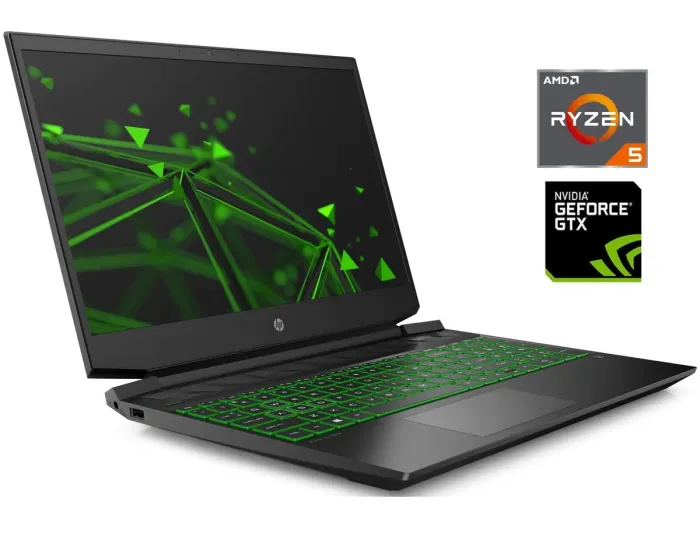 Ігровий ноутбук HP Pavilion Gaming 15-ec0013dx / 15.6" (1920x1080) TN / AMD Ryzen 5 3550H (4 (8) ядер по 2.1 - 3.7 GHz) / 8 GB DDR4 / 256 GB SSD / nVidia GeForce GTX 1050, 3 GB GDDR5, 96-bit / WebCam / Win 10 б/в - зображення 1