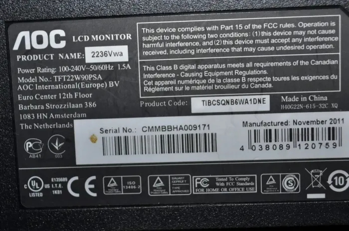 Комплект ПК: HP ProDesk 600 G4 Desktop Mini USFF / Intel Core i3-8100T (4 ядра по 3.1 GHz) / 8 GB DDR4 / 240 GB SSD / Intel UHD Graphics 630 / Wi-Fi + Монітор Б-клас AOC 2236Vwa / 22" (1920x1080) TN / VGA + Windows 11 Pro б/в - зображення 16