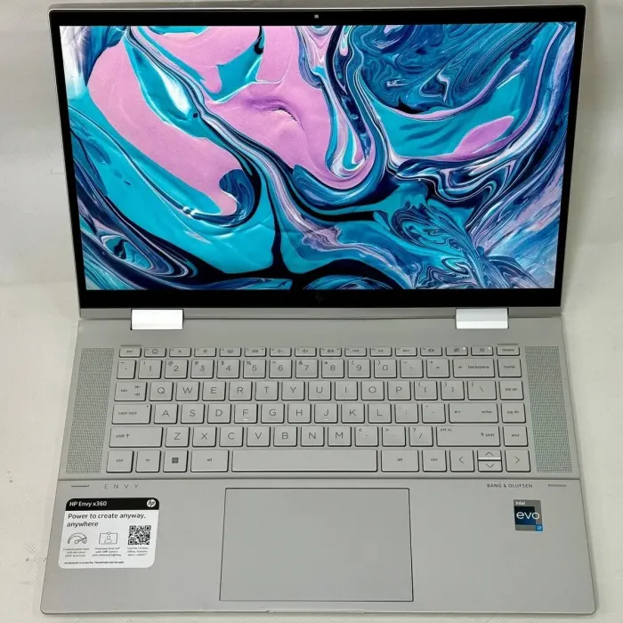 Ноутбук-трансформер Б-клас HP Envy x360 15-ew0023dx / 15.6" (1920x1080) IPS Touch / Intel Core i7-1255U (10 (12) ядер по 3.5 - 4.7 GHz) / 16 GB DDR4 / 512 GB SSD / Intel Iris Plus Graphics / WebCam / Windows 11 Pro б/в - зображення 3