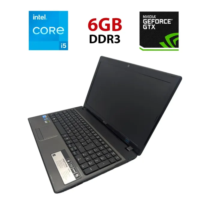 Ноутбук Acer Aspire 5741G / 15.6" (1366x768) TN / Intel Core i5-430M (2 (4) ядра по 2.26 - 2.53 GHz) / 6 GB DDR3 / 750 GB HDD / nVidia GeForce GT320M, 1 GB DDR3, 64-bit / WebCam б/в - зображення 1