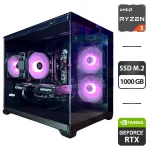 Збірка на замовлення: ігровий ПК Gamdias Aura GC10M ARGB Black Tower / AMD Ryzen 5 5600 (6 (12) ядер по 3,5 - 4,4 ГГц) / 16 ГБ DDR4 / 1000 ГБ SSD M.2 / nVidia GeForce RTX 5060, 8 ГБ GDDR7, 128-bit / 650W