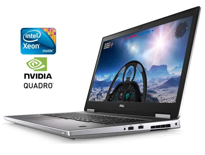 Мобільна робоча станція Dell Precision 7740 / 17.3" (1920x1080) IPS / Intel Xeon E-2276M (6 (12) ядер по 2.8 - 4.7 GHz) / 32 GB DDR4 / 512 GB SSD / nVidia Quadro RTX 4000, 8 GB GDDR6, 256-bit / WebCam б/в - зображення 1