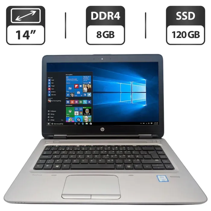 Ноутбук HP ProBook 640 G2 / 14" (1366x768) TN / Intel Core i3-6100U (2 (4) ядра по 2.3 GHz) / 8 GB DDR4 / 120 GB SSD / Intel HD Graphics 520 / WebCam б/в - зображення 1