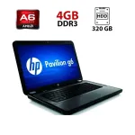 Ноутбук Б-клас HP Pavilion g6-2126sr / 15.6" (1366x768) TN / AMD A6-4400M (2 ядра по 2.7 - 3.2 GHz) / 4 GB DDR3 / 320 GB HDD / AMD Radeon HD 7520G / WebCam б/в