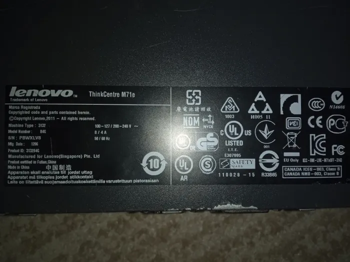 ПК Lenovo ThinkCentre M71e SFF / Intel Core i5-2500 (4 ядра по 3.3 - 3.7 GHz) / 4 GB DDR3 / 500 GB HDD / Intel HD Graphics 2000 / DVD-RW б/в - зображення 5