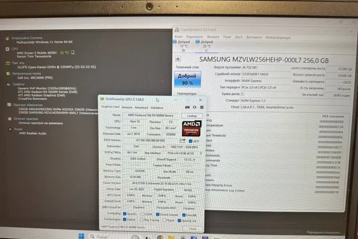 Ігровий ноутбук Dell G5 5505 / 15,6" (1920x1080) IPS / AMD Ryzen 5 4600H (6 (12) ядер по 3,0 - 4,0 ГГц) / 16 ГБ DDR4 / 256 ГБ SSD + 256 ГБ SSD / AMD Radeon RX 5600M, 6 ГБ GDDR6, 192-біт / Веб-камера б/в - изображение 12