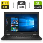Робоча станція Б-клас Dell Precision 3520 / 15.6" TN / Intel Core i7-7820HQ (4(8) ядра по 2.9-3.9 GHz) / 4GB DDR4 / 120GB SSD / Quadro M620, 2GB GDDR5, 128-bit / WebCam / HDMI б/в