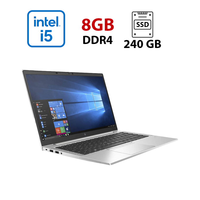 Ультрабук HP EliteBook 840 G7 / 14" (1920x1080) IPS / Intel Core i5-10210U (4 (8) ядра по 1.6 - 4.2 GHz) / 8 GB DDR4 / 240 GB SSD / Intel UHD Graphics / WebCam б/в - изображение 1