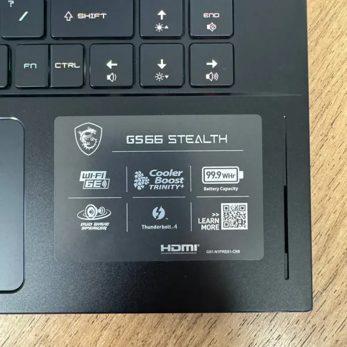 Ігровий ноутбук MSI GS66 Stealth 11UE / 15.6" (1920x1080) IPS / Intel Core i7-11800H (8 (16) ядер по 2.3 - 4.6 GHz) / 16 GB DDR4 / 1000 GB SSD / nVidia GeForce RTX 3060, 6 GB GDDR6, 192-bit / WebCam б/в - зображення 9