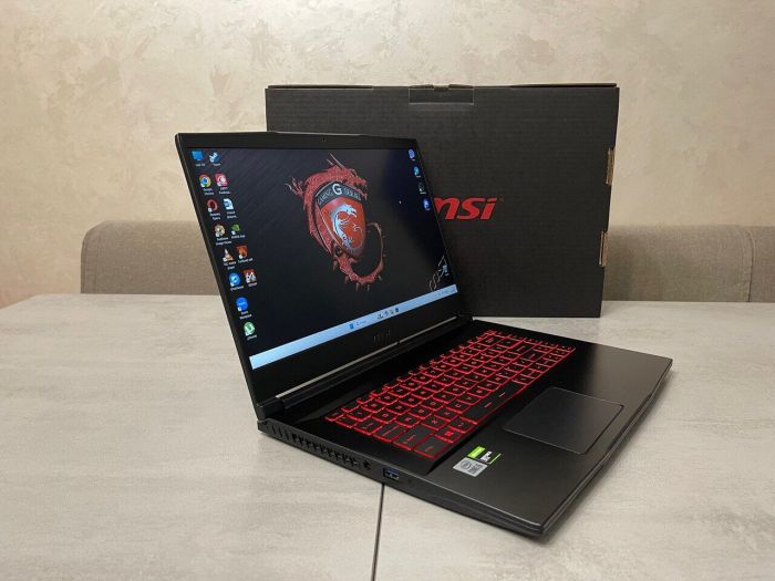 Ігровий ноутбук MSI Thin 15 GF63 10SC-035US / 15,6" (1920x1080) IPS / Intel Core i5-10300H (4 (8) ядра по 2,5 - 4,5 ГГц) / 16 ГБ DDR4 / 256 ГБ SSD M.2 + 500 ГБ HDD / nVidia GeForce GTX 1650 Max-Q, 4 ГБ GDDR5, 128-біт / WebCam б/в - зображення 5
