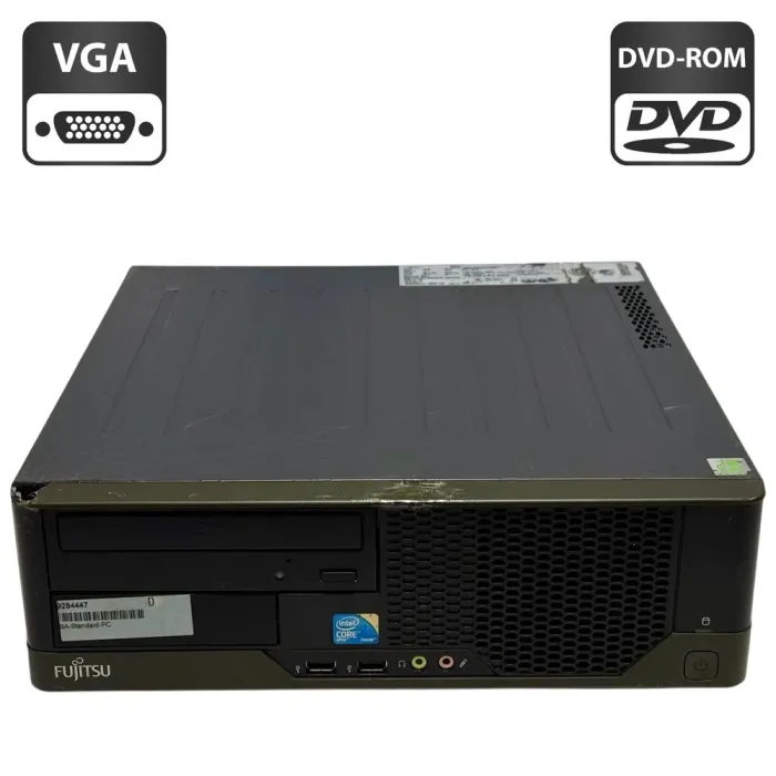 Комп'ютер Б-клас Fujitsu Esprimo E5730 E85 E-Star4 SFF / Intel Core 2 Duo E8500 (2 ядра по 3.16 GHz) / 4 GB DDR2 / 160 GB HDD / Intel HD Graphics / DVD-ROM / Windows 7 б/в - зображення 1
