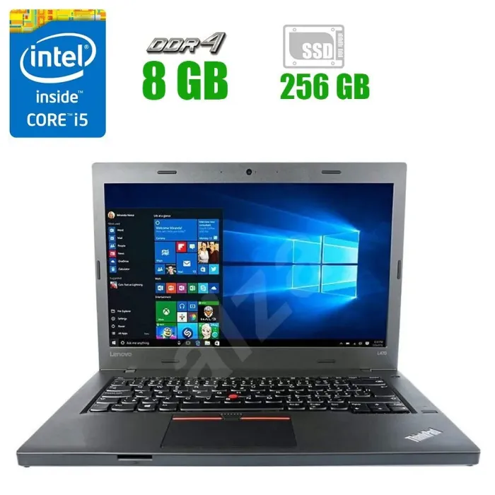 Ноутбук Lenovo ThinkPad L470 / 14" (1920x1080) IPS / Intel Core i5-7200U (2 (4) ядра по 2.5 - 3.1 GHz) / 8 GB DDR4 / 256 GB SSD / Intel HD Graphics 620 / WebCam б/в - зображення 1