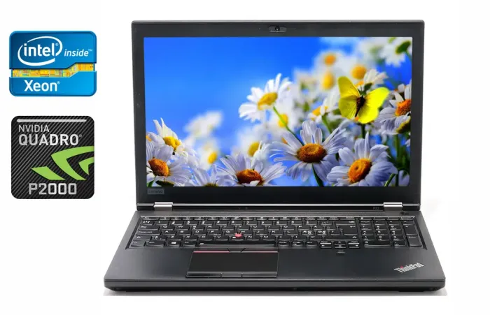 Мобільна робоча станція Lenovo ThinkPad P52 / 15.6" (1920x1080) IPS / Intel Xeon E-2176M (6 (12) ядер по 2.7 - 4.4 GHz) / 32 GB DDR4 / 512 GB SSD / nVidia Quadro P2000, 4 GB GDDR5, 128-bit / WebCam / TouchID / Windows 10 б/в - зображення 1
