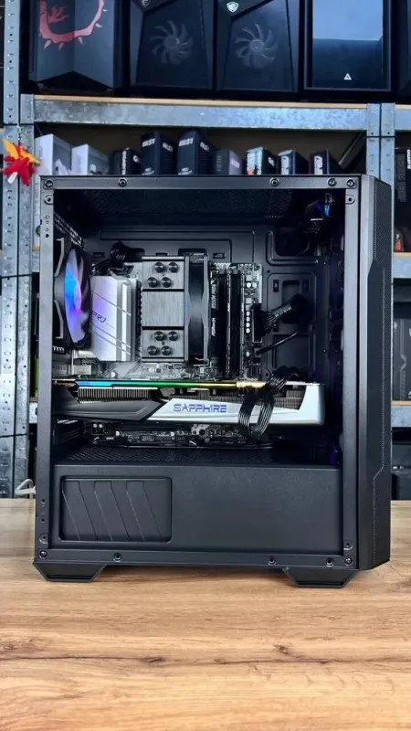 Збірка під замовлення: комп'ютер MSI MAG Forge M100R Black Tower / AMD Ryzen 5 5600 (6 (12) ядер по 3.5 - 4.4 GHz) / 32 GB DDR4 / 1000 GB SSD M.2 / AMD Radeon RX 5700 XT, 8 GB GDDR6, 256-bit / 650W б/в - зображення 4