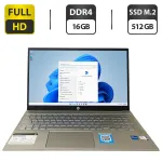 Ультрабук HP Pavilion 15-eg0050wm / 15.6" (1920x1080) IPS Touch / Intel Core i5-1135G7 (4 (8) ядра по 4.2 GHz) / 16 GB DDR4 / 512 GB SSD M.2 / Intel Iris Xe Graphics / WebCam б/в