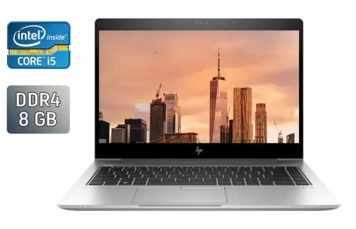 Ультрабук HP EliteBook 840 G5 / 14" (1920x1080) IPS / Intel Core i5-7200U (2 (4) ядра по 2.5 - 3.1 GHz) / 8 GB DDR4 / 240 GB SSD / Intel UHD Graphics 620 / WebCam / Fingerprint / Windows 10 б/в - зображення 1