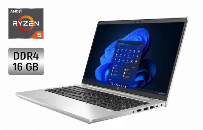 Ультрабук HP ProBook 445 G8 / 14" (1920x1080) IPS / AMD Ryzen 5 5600U (6 (12) ядер по 2.3 - 4.2 GHz) / 16 GB DDR4 / 240 GB SSD / AMD Radeon Vega 7 Graphics / WebCam / Fingerprint б/в - зображення 1