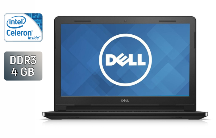 Ноутбук Dell Inspiron 14-3452 / 14" (1366x768) TN / Intel Celeron N3050 (2 ядра по 1.6 - 2.16 GHz) / 4 GB DDR3 / 32 GB SSD / Intel HD Graphics N3000 Series / WebCam / Windows 10 б/в - зображення 1