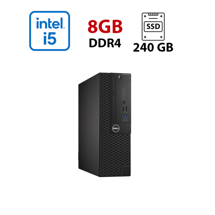 Комп'ютер Dell OptiPlex 3050 SFF / Intel Core i5-6400 (4 ядра по 2,7 - 3,3 ГГц) / 8 ГБ DDR4 / 240 ГБ SSD / Intel HD Graphics 530 б/в - зображення 1