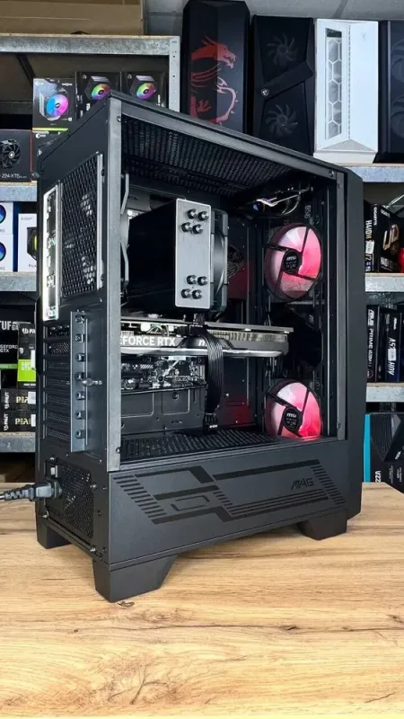 Ігровий ПК MSI MAG Forge 100M Black Tower / Intel Core i5-12400F (6 (12) ядер по 2.5 - 4.4 GHz) / 32 GB DDR4 / 1000 GB SSD M.2 / nVidia GeForce RTX 4060 Ti, 8 GB GDDR6, 128-bit / 650W / HDMI - зображення 3