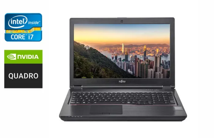 Мобільна робоча станція Б-клас Fujitsu Celsius H780 / 15.6" (1920x1080) IPS / Intel Core i7-8750H (6 (12) ядер по 2.2 - 4.1 GHz) / 32 GB DDR4 / 512 GB SSD / nVidia Quadro P600, 4 GB GDDR5, 128-bit / WebCam / HDMI б/в - зображення 1