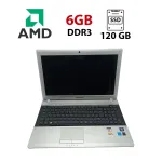 Ноутбук Samsung RV515 / 15.6" (1366x768) TN / AMD E-450 (2 ядра по 1.65 GHz) / 6 GB DDR3 / 120 GB SSD / AMD Radeon HD6320 / WebCam б/в