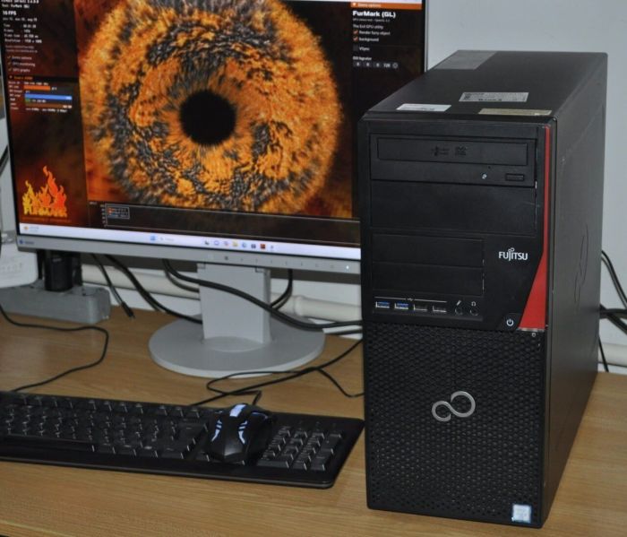 Комп'ютер Fujitsu Esprimo P756 E90 Tower / Intel Core i5-6500 (4 ядра по 3,2 - 3,6 ГГц) / 16 ГБ DDR4 / 256 ГБ SSD M.2 + 250 ГБ HDD / nVidia Quadro K4000, 3 ГБ GDDR5, 192-біт / DVD-ROM / Windows 11 Pro б/в - зображення 3