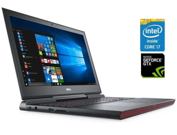 Ігровий ноутбук Б-клас Dell Inspiron 15 Gaming 7567 / 15.6" (1920x1080) TN / Intel Core i7-7700HQ (4 (8) ядра по 2.8 - 3.8 GHz) / 16 GB DDR4 / 120 GB SSD + 1000 GB HDD / nVidia GeForce GTX 1050 Ti, 4 GB GDDR5, 128-bit / WebCam б/в - зображення 1