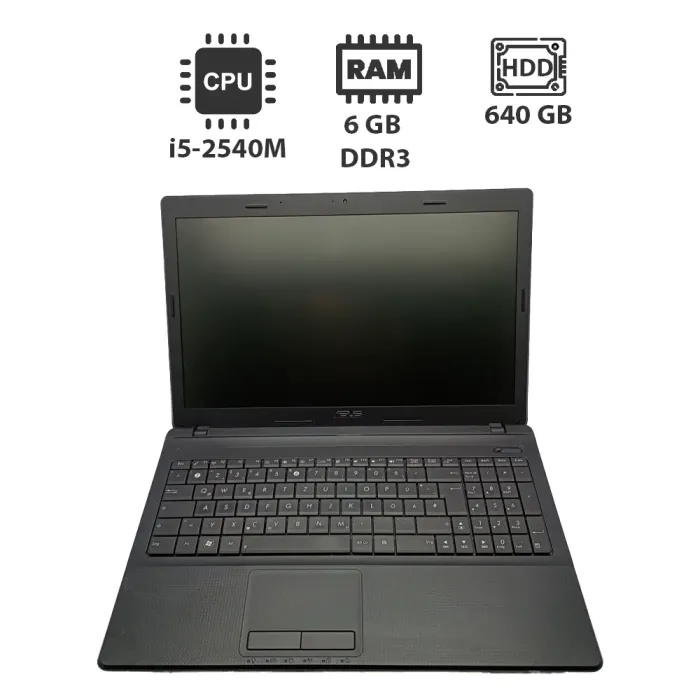 Ноутбук Asus k54 / 15.6" (1366x768) TN / Intel Core i5-2540M (2 (4) ядра по 2.6 - 3.3 GHz) / 6 GB DDR3 / 640 GB HDD / Intel HD Graphics 3000 / HDMI / WebCam б/в - зображення 1