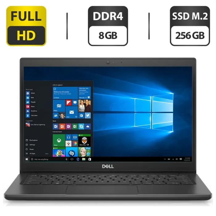 Ультрабук Б-клас Dell Latitude 3420 / 14" (1920x1080) IPS / Intel Core i7-1165G7 (4 (8) ядра по 2.8 - 4.7 GHz) / 8 GB DDR4 / 256 GB SSD M.2 / Intel Iris X Graphics / WebCam / Windows 10 б/в - зображення 1