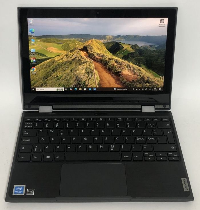Нетбук-трансформер Lenovo 300e Chromebook 2nd Gen / 11.6" (1366x768) IPS Touch / Intel Pentium Silver N5030 (4 ядра по 1.1 - 3.1 GHz) / 8 GB DDR4 / 128 GB SSD / Intel UHD Graphics 605 / WebCam б/в - зображення 2